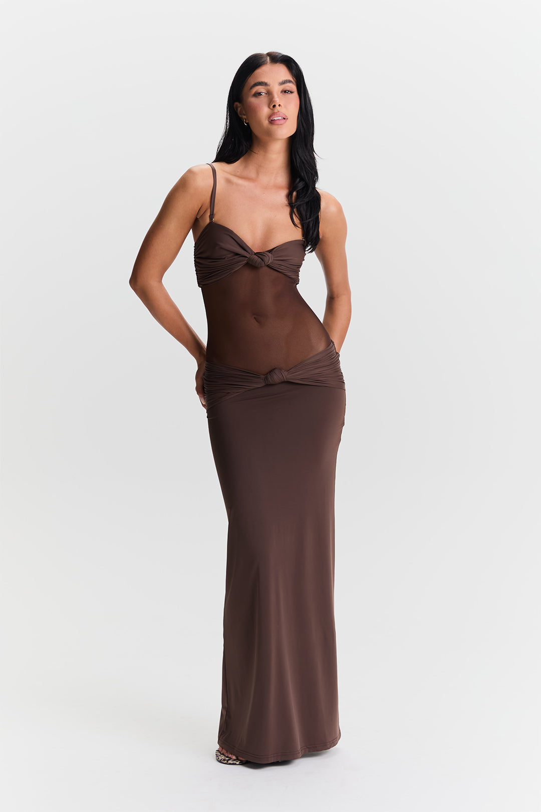 Vestido Amara Maxi – Marrón Cacao