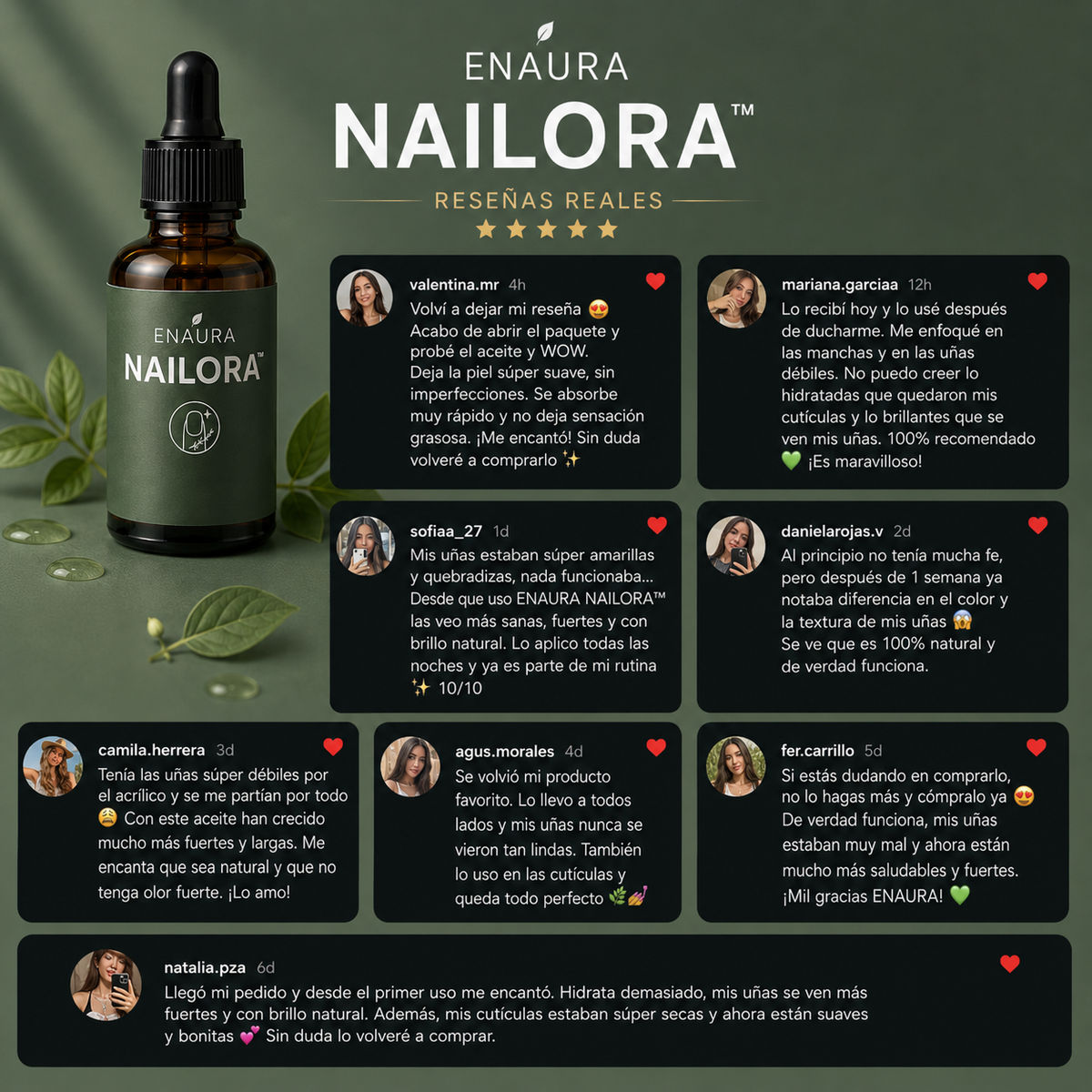 Enaura NAILORA™ — Fortalecedor de Uñas Débiles