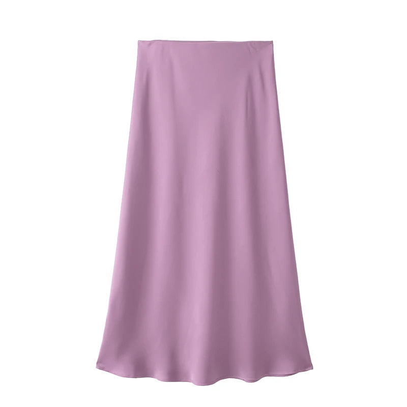 Falda Satin Elegance – Estilo Midi