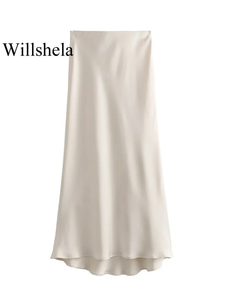 Falda Satin Elegance – Estilo Midi