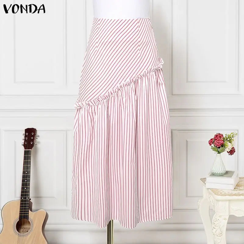 Falda Maxi Stripes Flow – Estilo Vacaciones