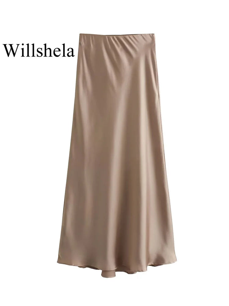 Falda Satin Elegance – Estilo Midi