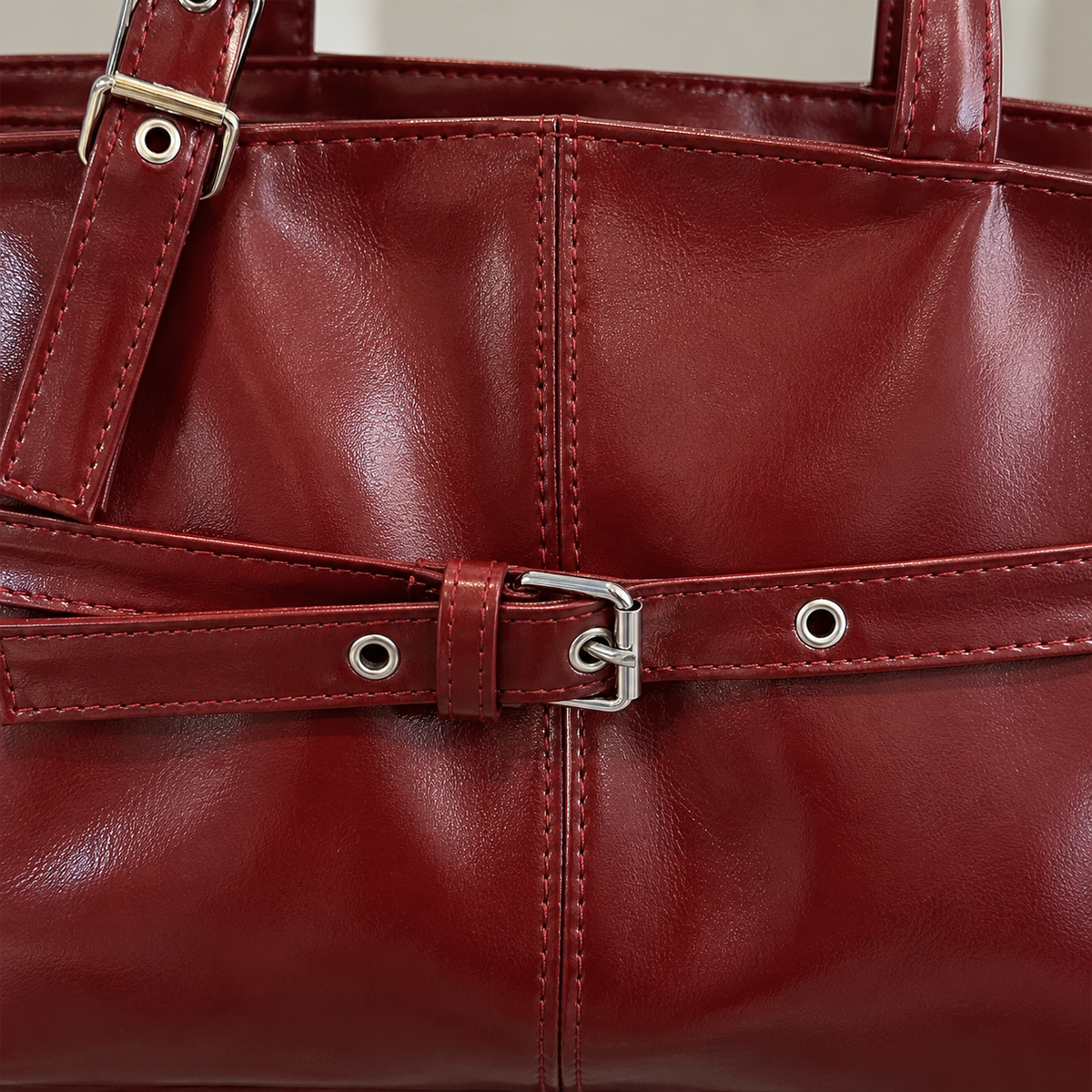 Bolso de Mano Retro Burdeos — vista 03