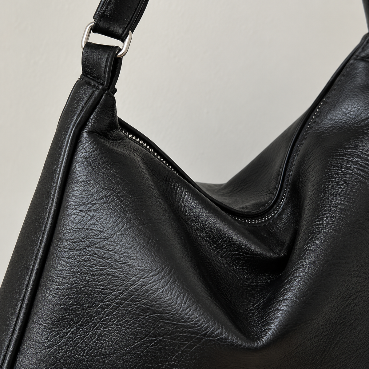 Bolso Hobo Efecto Piel – Negro — vista 03