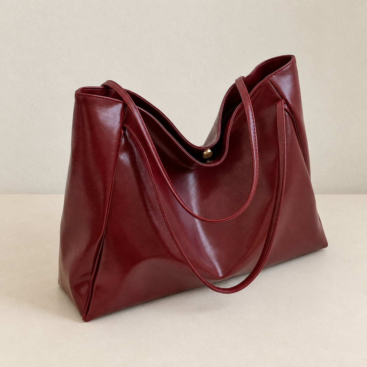 Bolso Tote Charol – Burdeos — vista 01