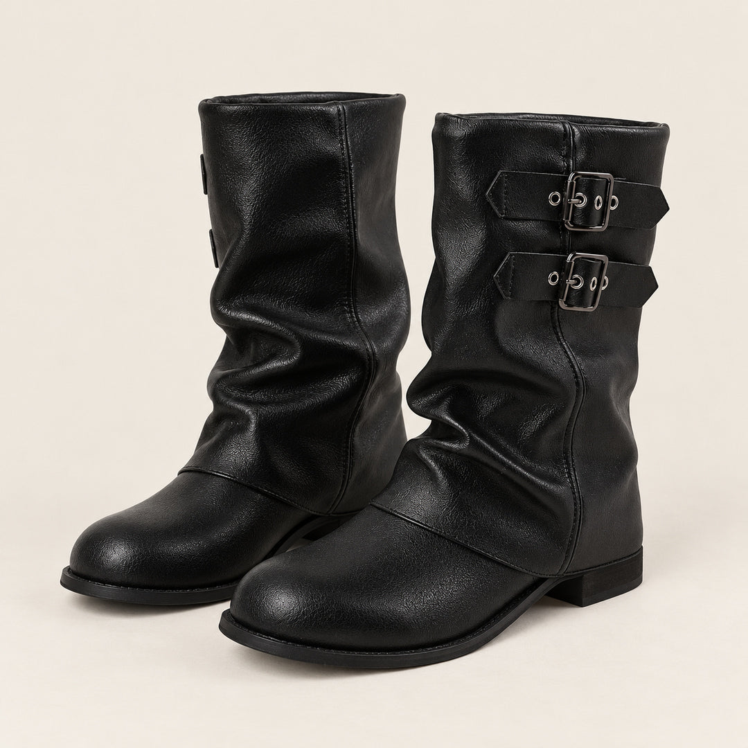 Botas Moteras con Hebillas – Negro · 1