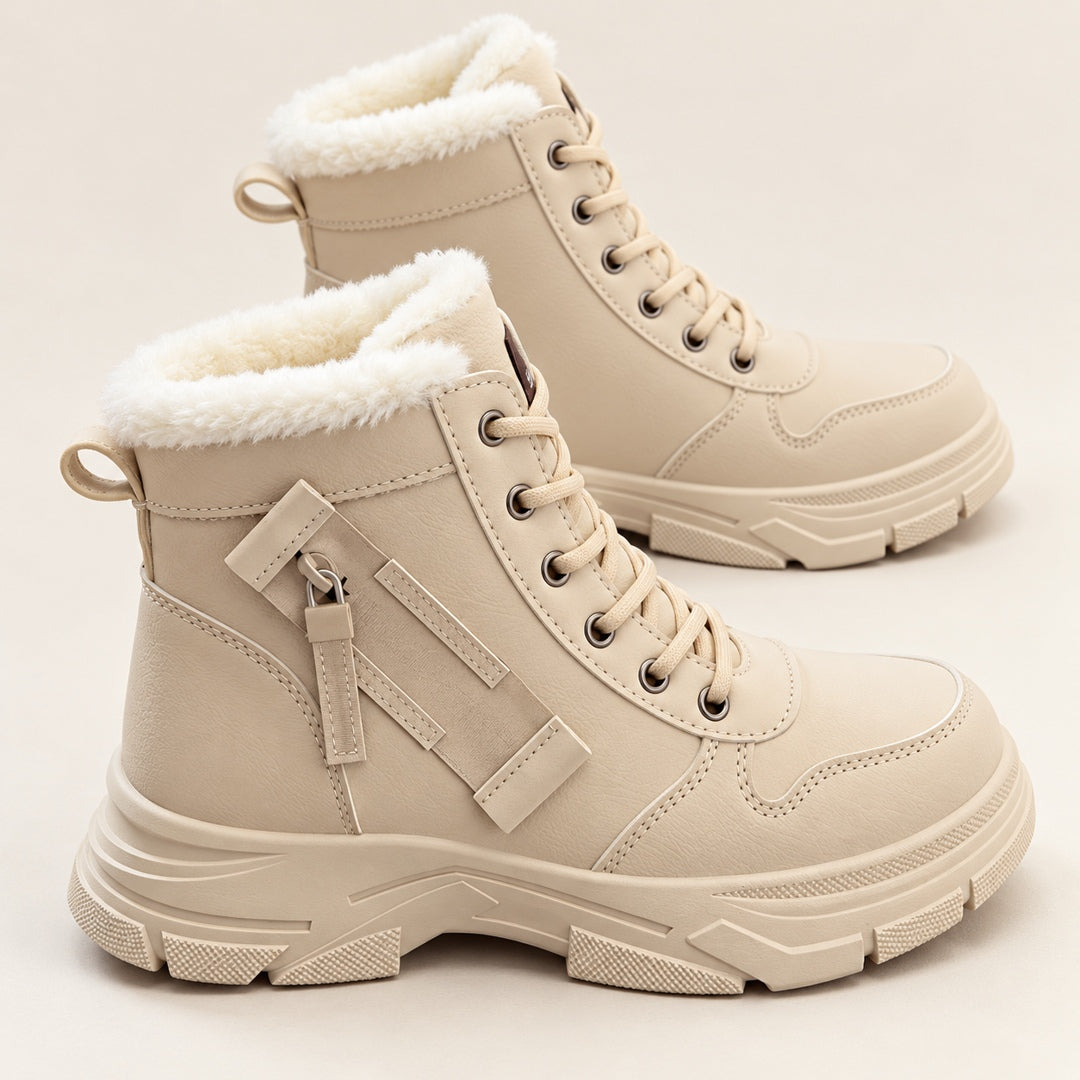 Botines Forrados con Cordones – Beige · 3