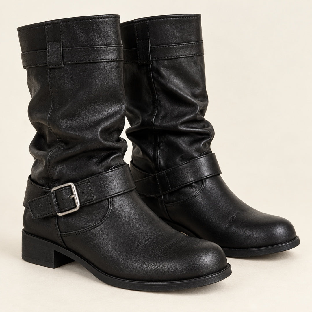 Botines Vintage Efecto Piel – Negro · 3