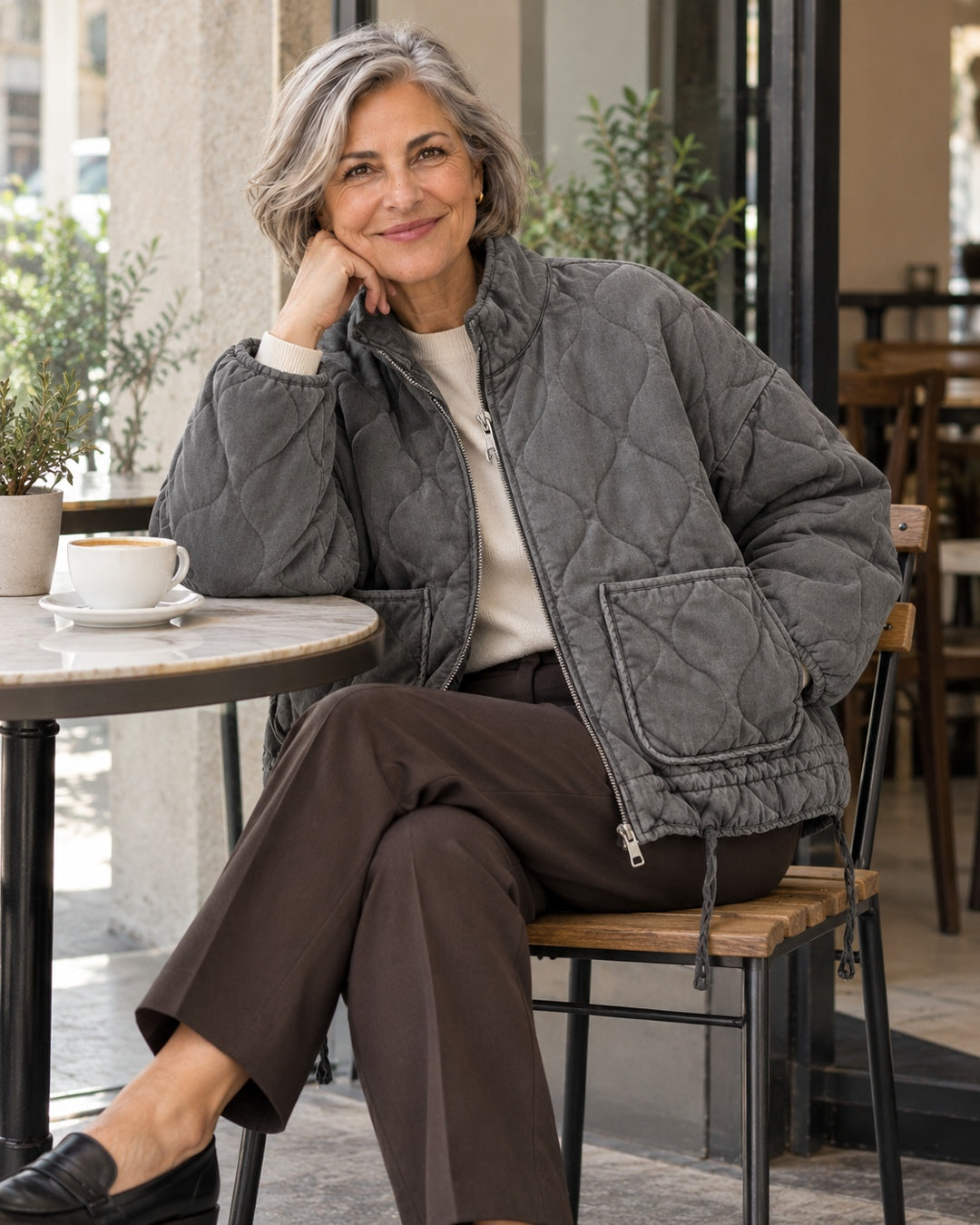 Chaqueta Acolchada Oversize – Gris · 4