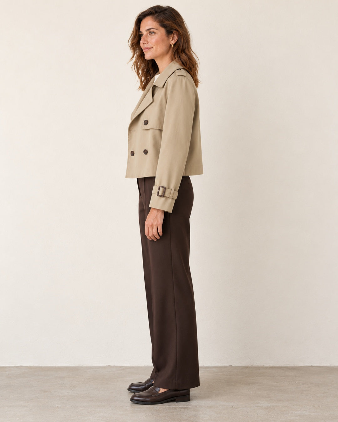 Gabardina Corta Cruzada – Beige · 6
