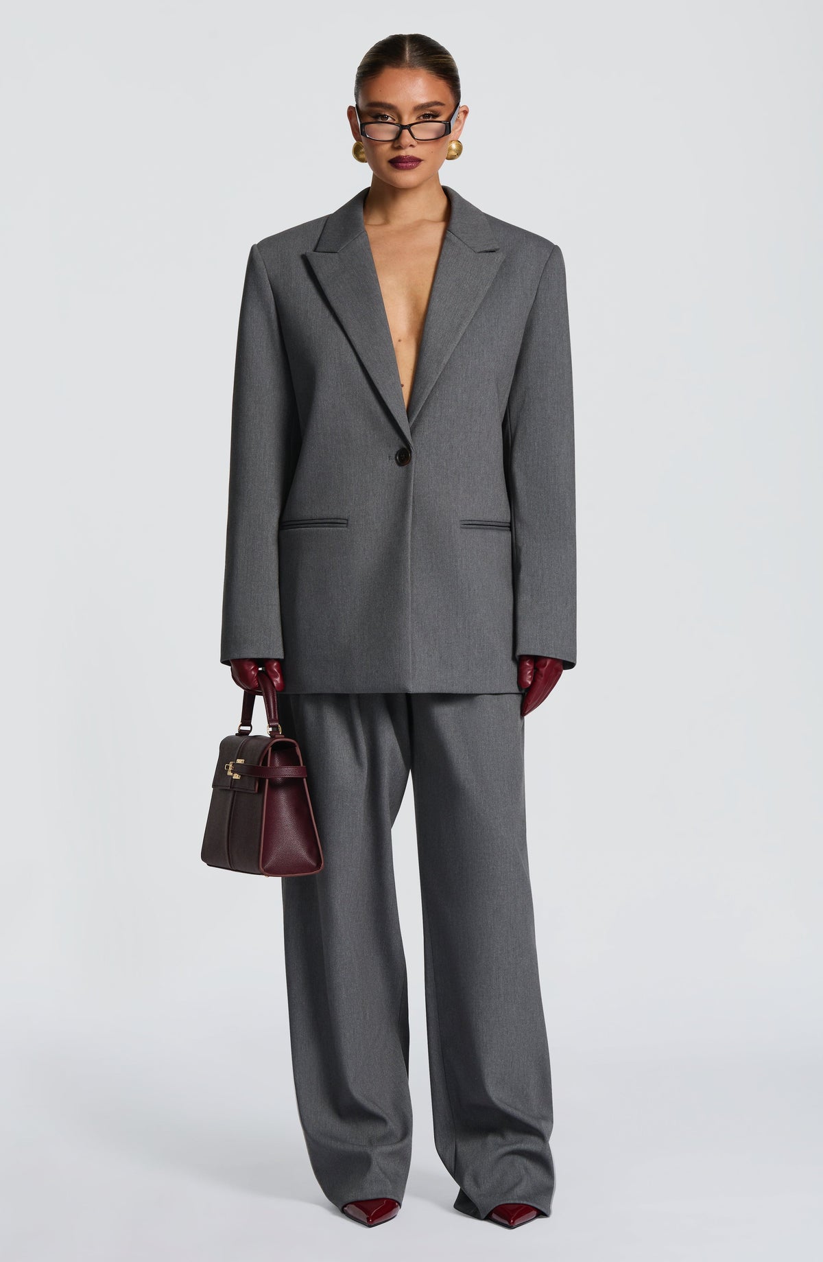 Pantalón Sastre Ancho Kirsty – Gris Jaspeado