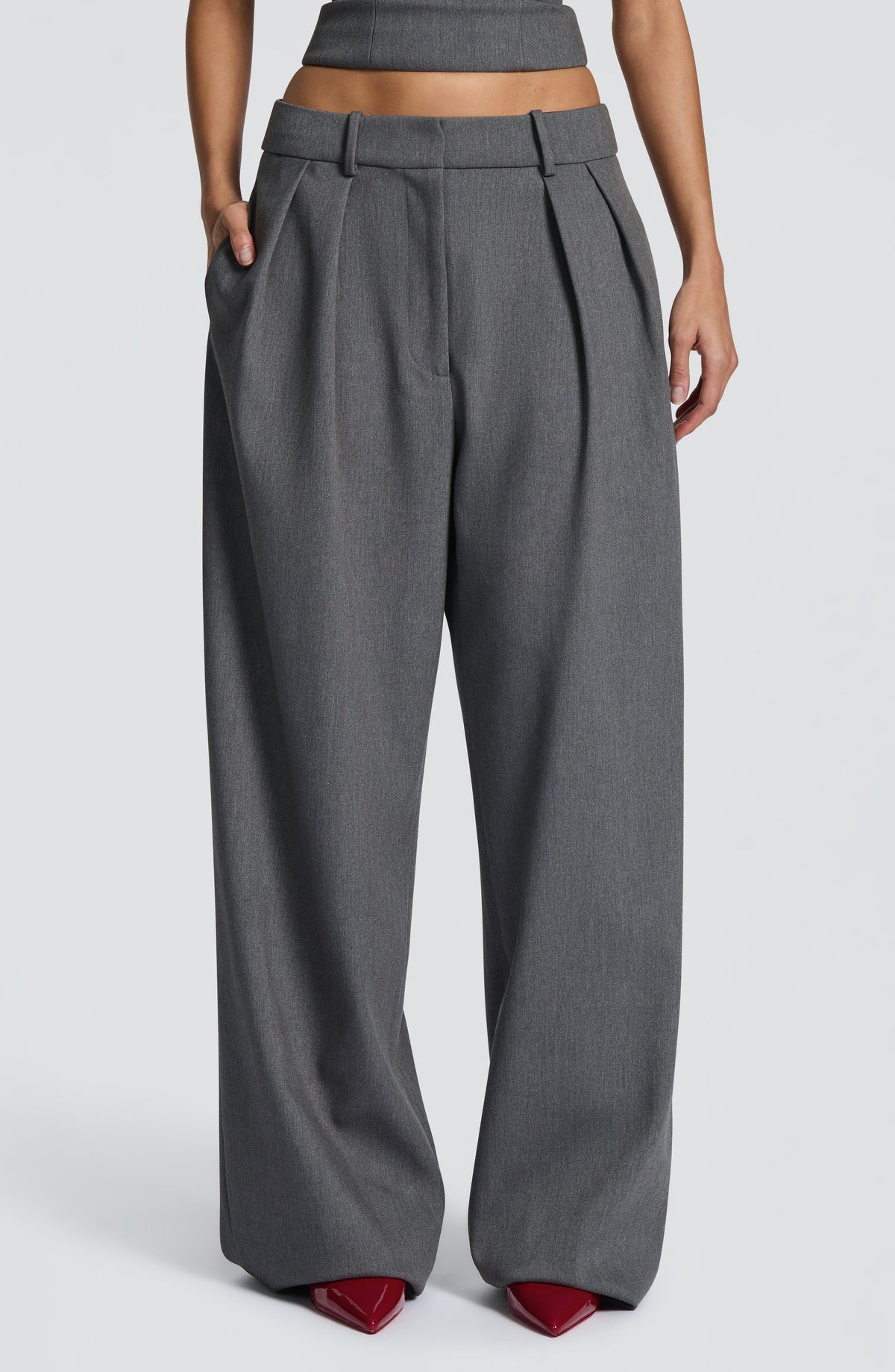 Pantalón Sastre Ancho Kirsty – Gris Jaspeado