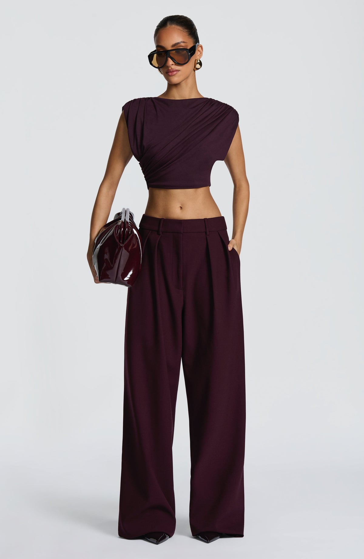 Pantalón Sastre Ancho Kirsty – Ciruela