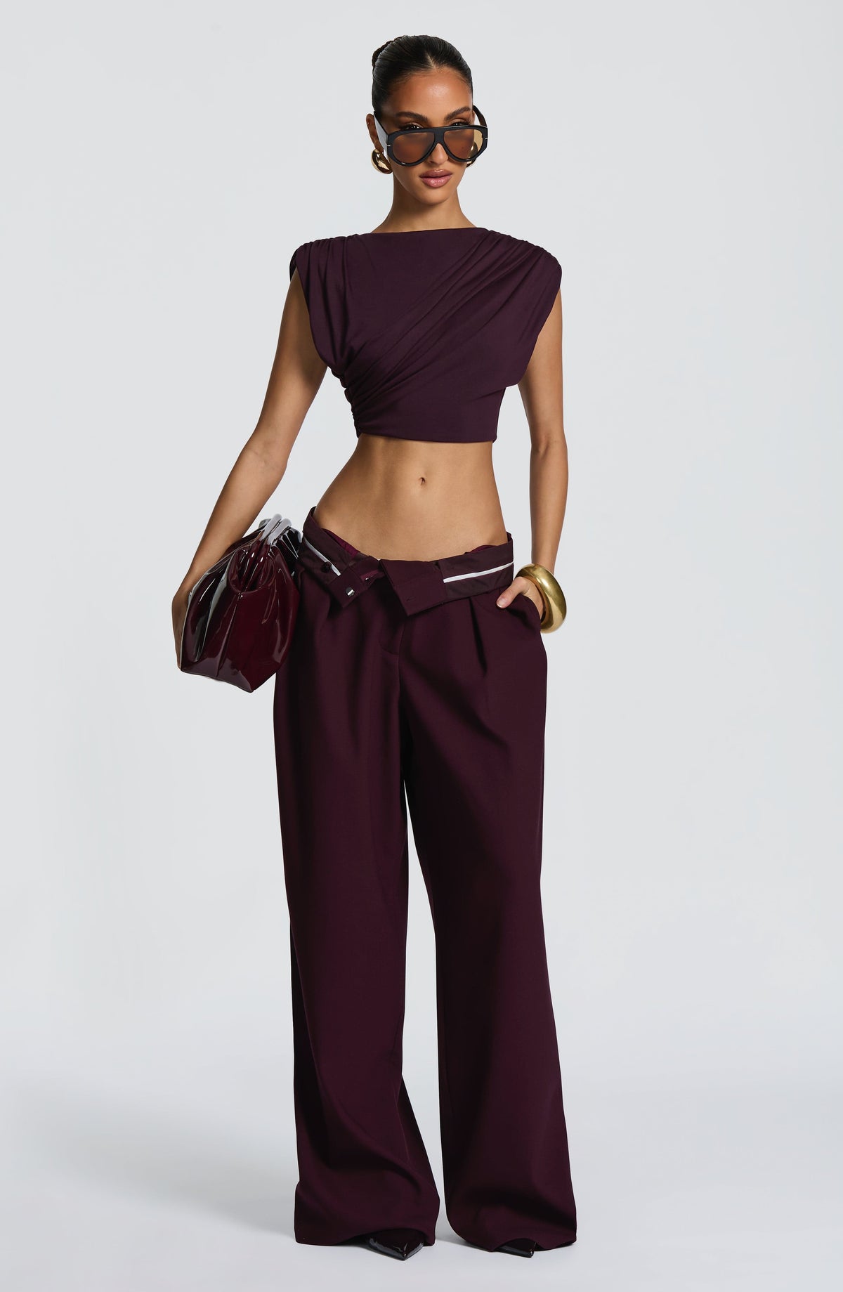 Pantalón Sastre Ancho Kirsty – Ciruela