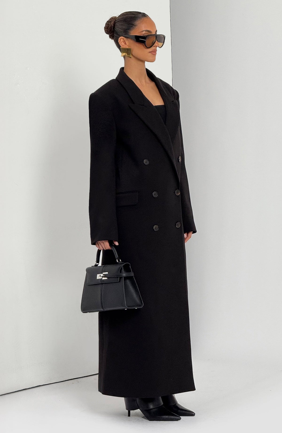 Abrigo Cruzado Michelle – Negro