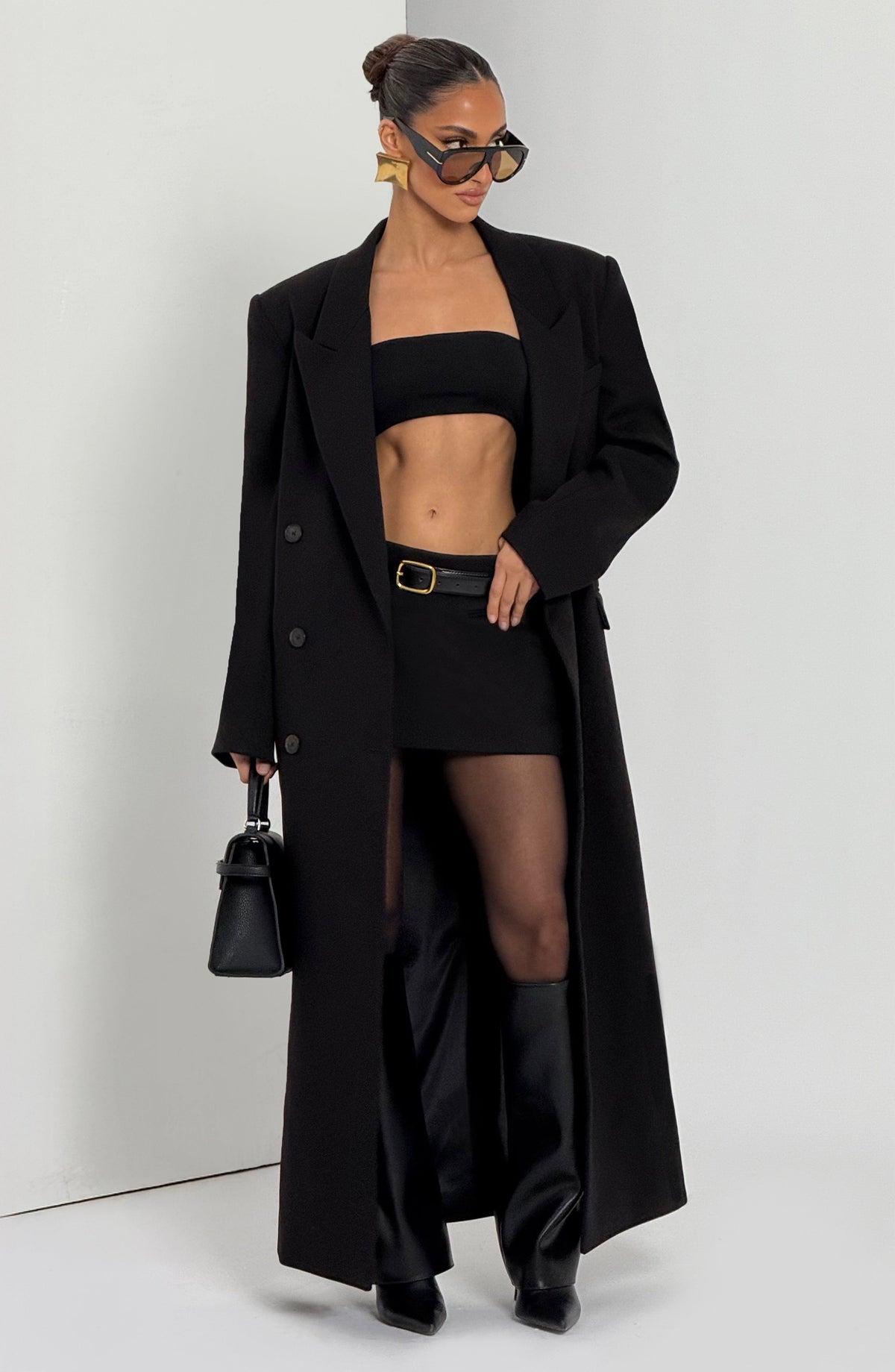 Abrigo Cruzado Michelle – Negro