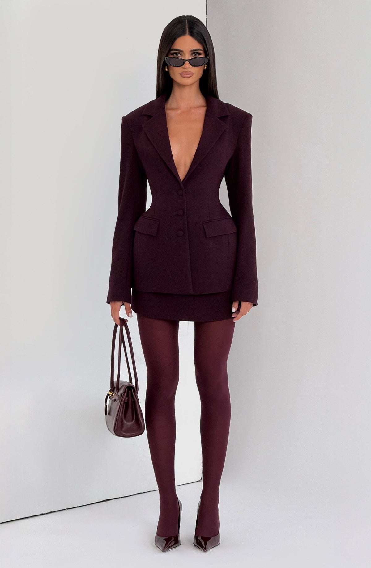 Blazer Entallado Rowena – Ciruela