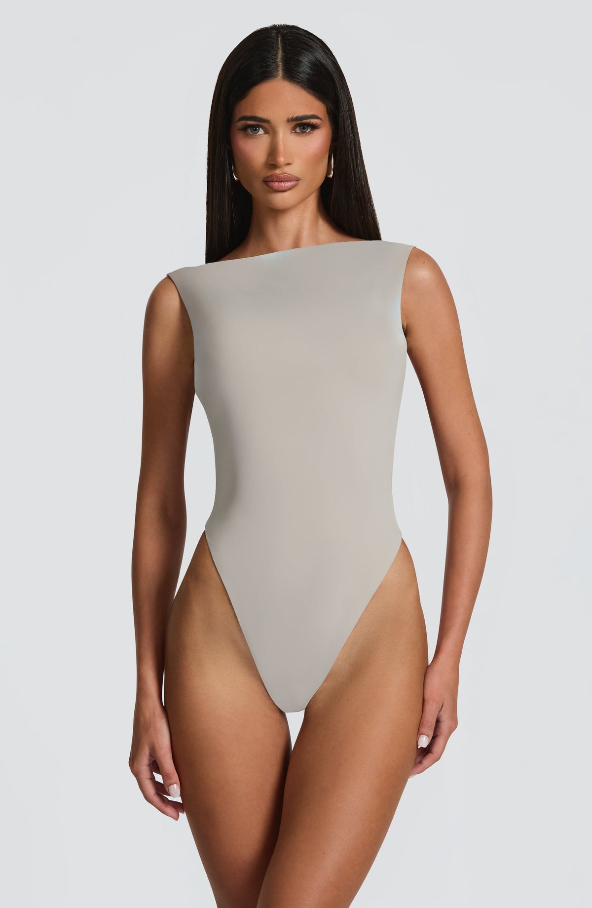 Body Ajustado de Tirantes Tori – Gris Claro