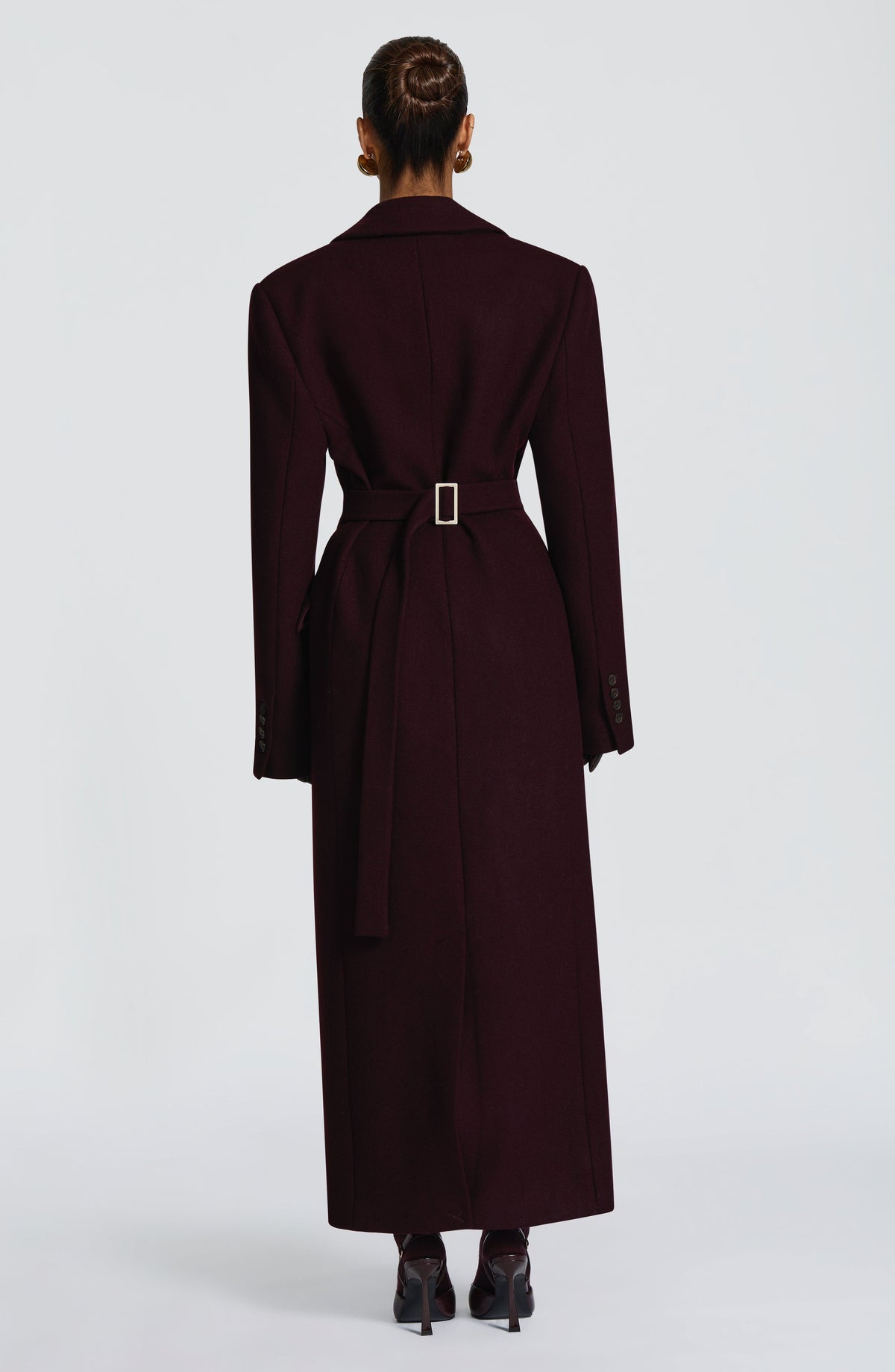Abrigo Largo de Lana Ursula – Ciruela