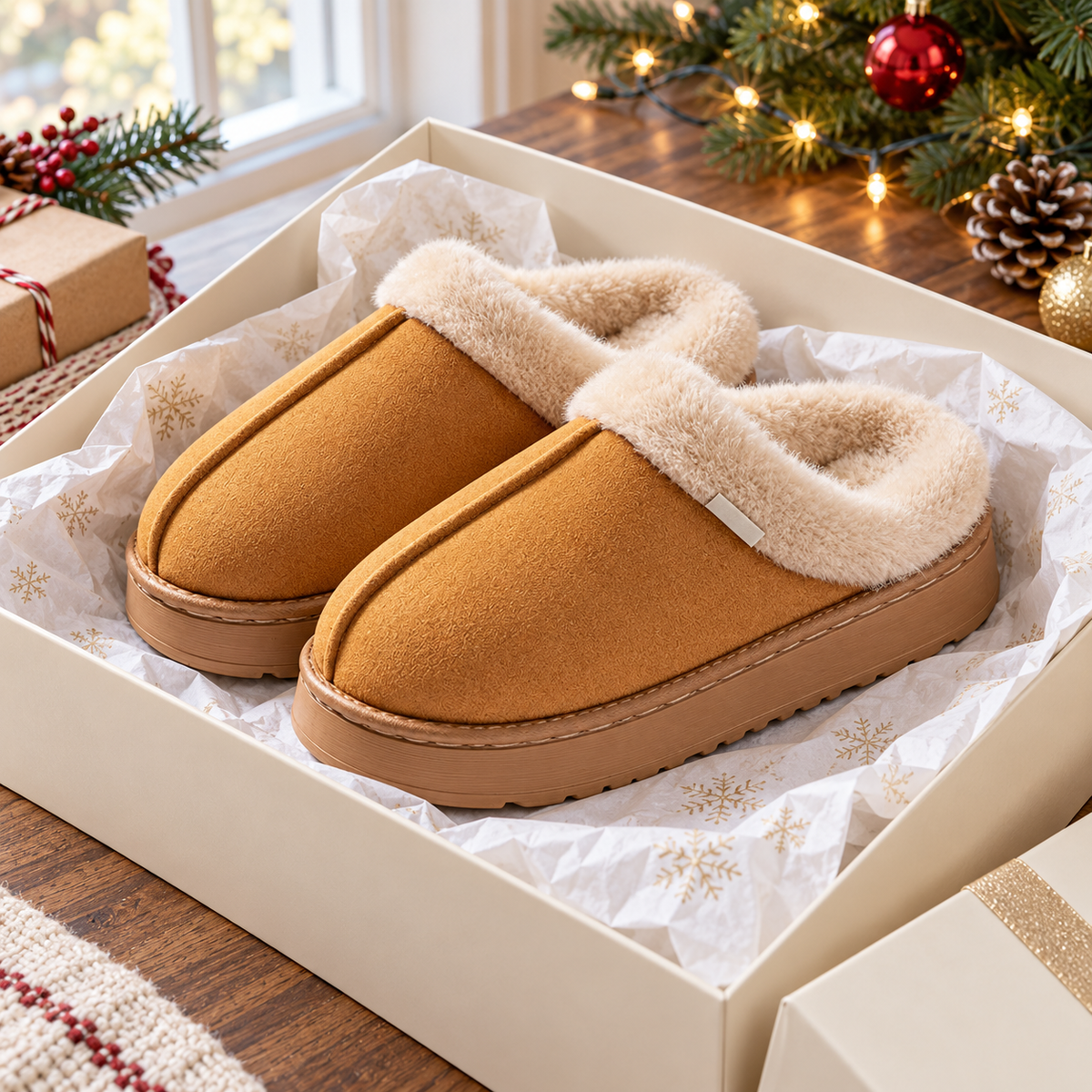 Zapatillas de Casa Mullidas – Camel — vista 04