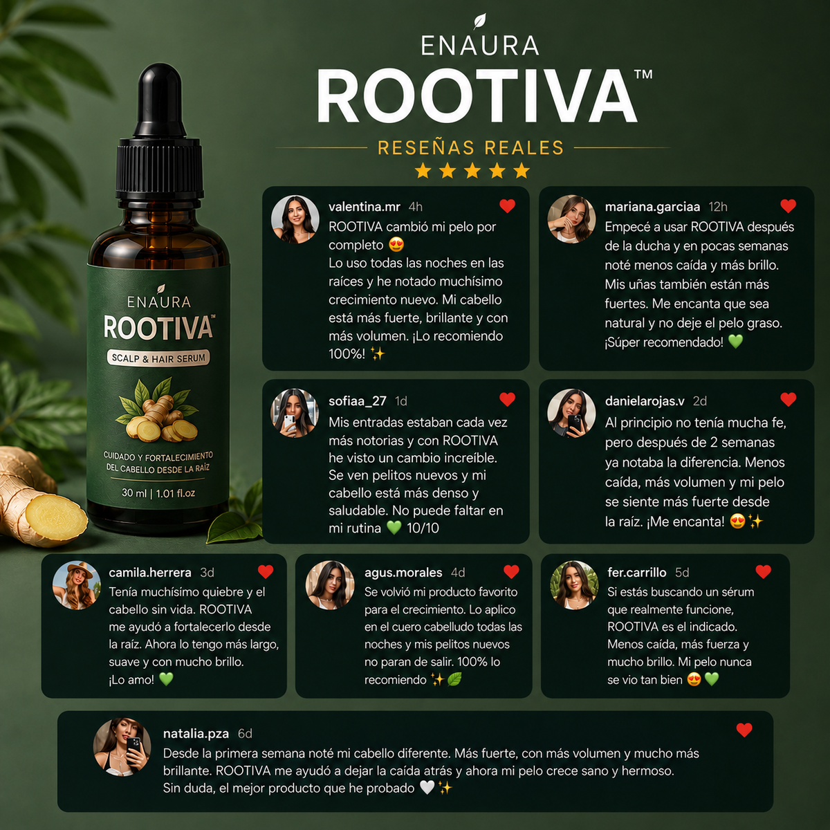 Enaura ROOTIVA™ — Fortalecedor para Cabello y Raíces