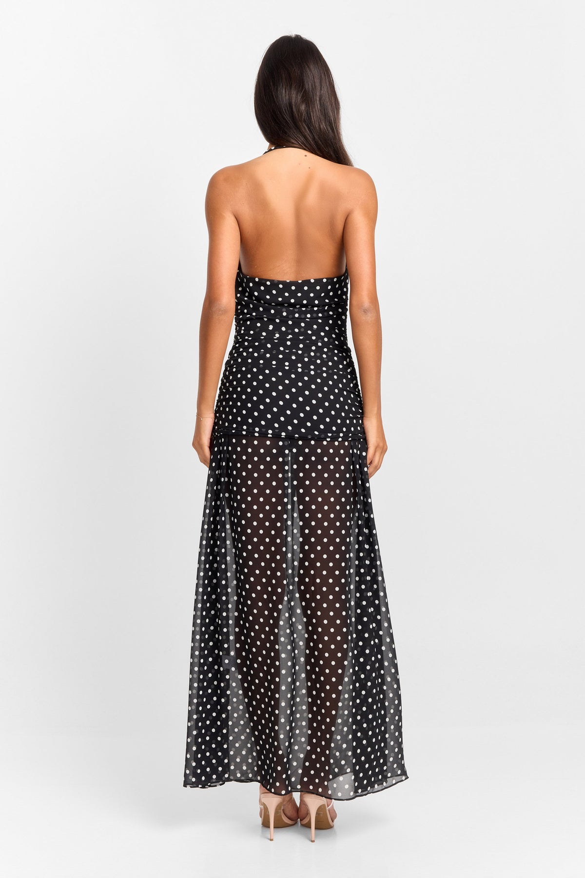 Vestido Clara Maxi – Negro Lunares