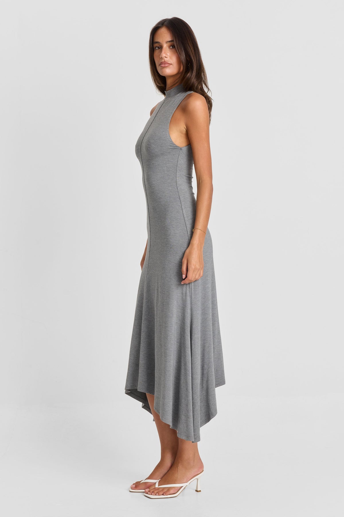 Vestido Maeve Midi – Gris Jaspeado