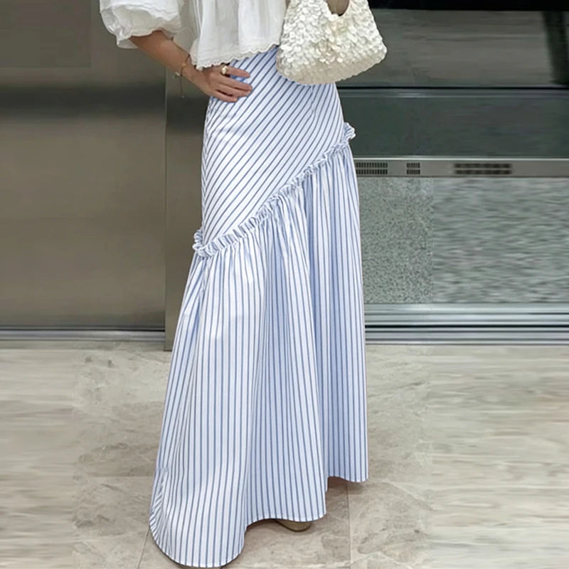 Falda Maxi Stripes Flow – Estilo Vacaciones