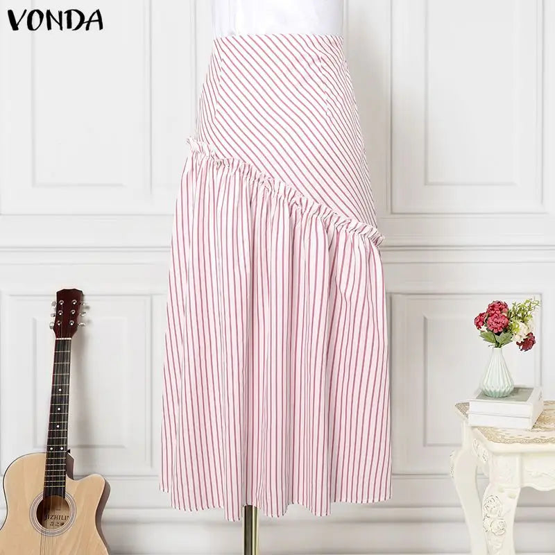 Falda Maxi Stripes Flow – Estilo Vacaciones