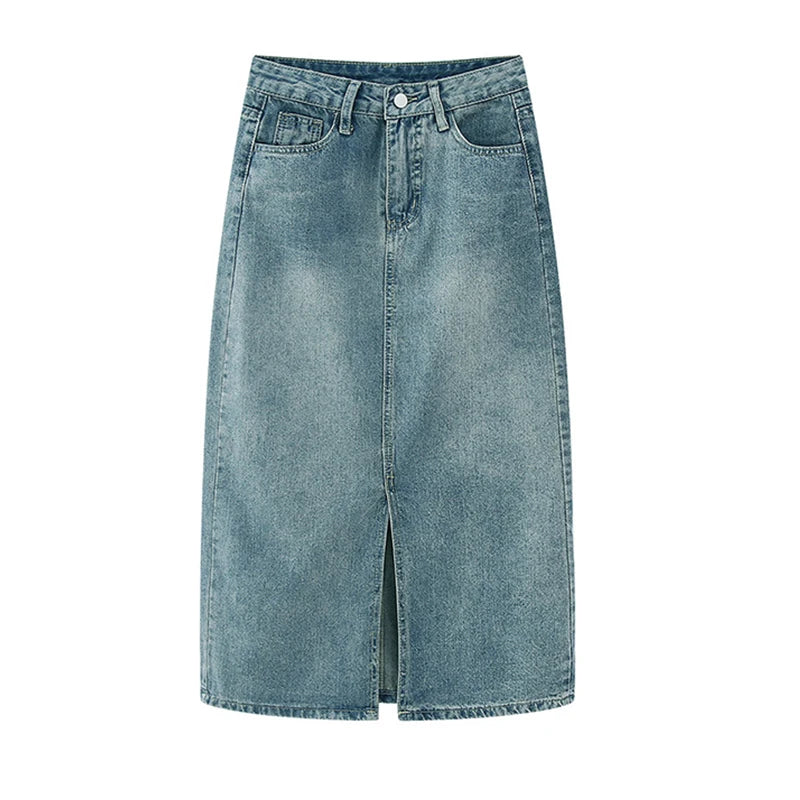 Falda Denim Retro – Estilo Abertura