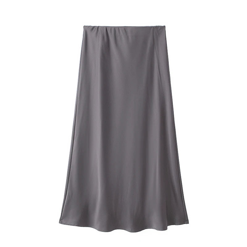 Falda Satin Elegance – Estilo Midi