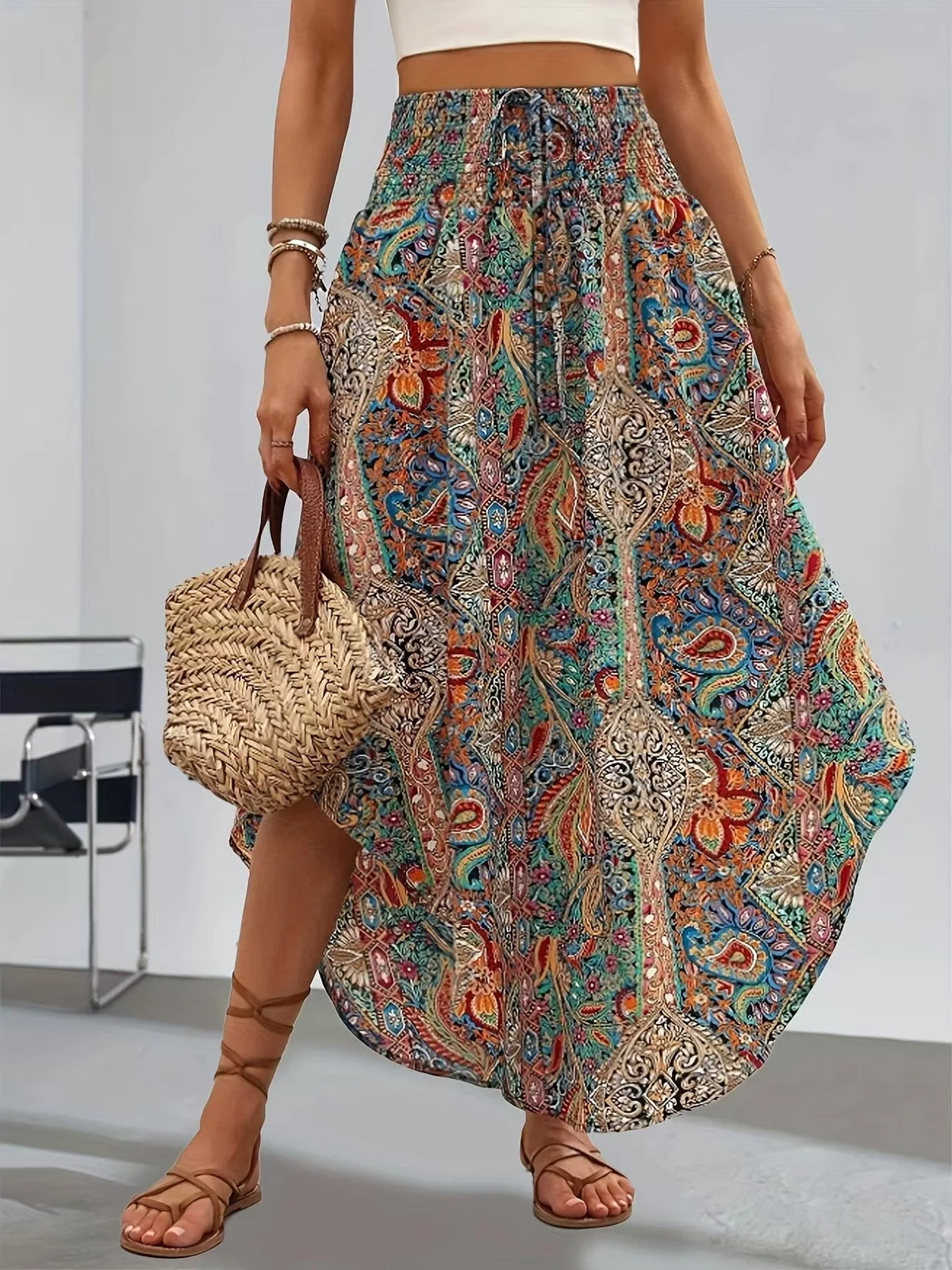 Falda Boho Floral – Estilo Verano