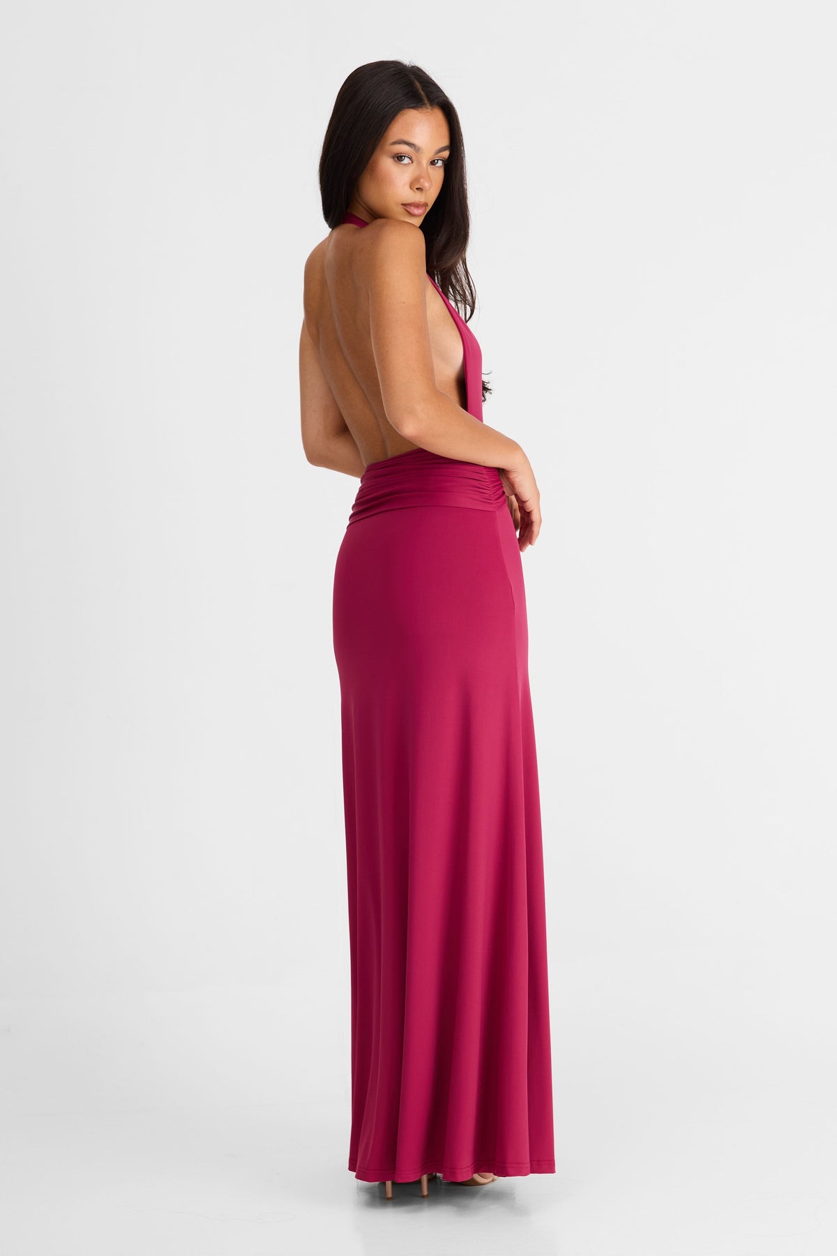 Vestido Antoinette Maxi – Berry Elegante