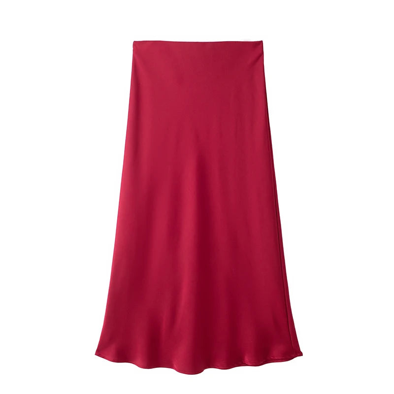 Falda Satin Elegance – Estilo Midi