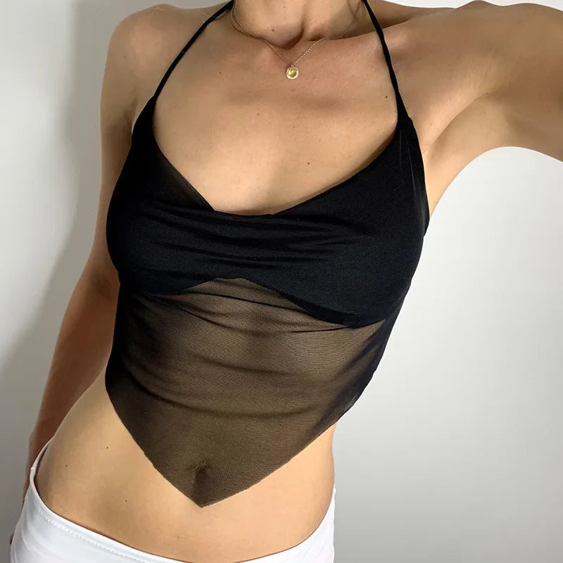 Top Mesh Minimal – Estilo Sexy