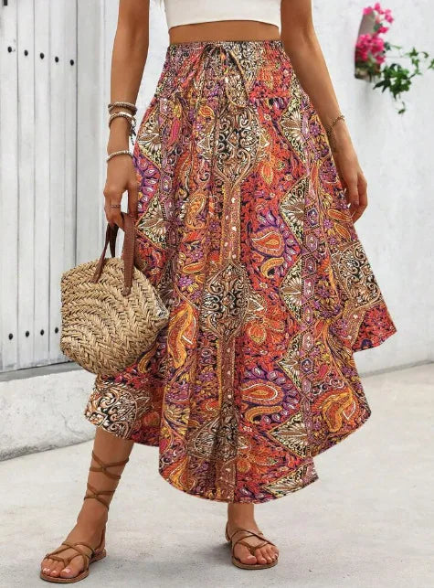Falda Boho Floral – Estilo Verano