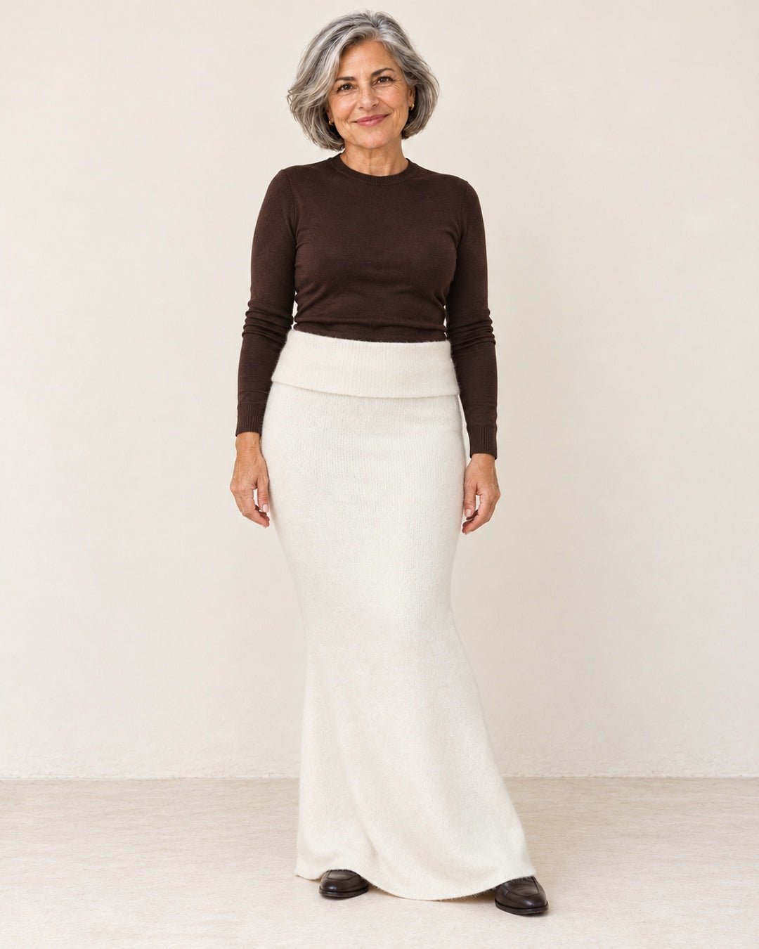 Falda Larga de Punto Andie – Marfil · 2