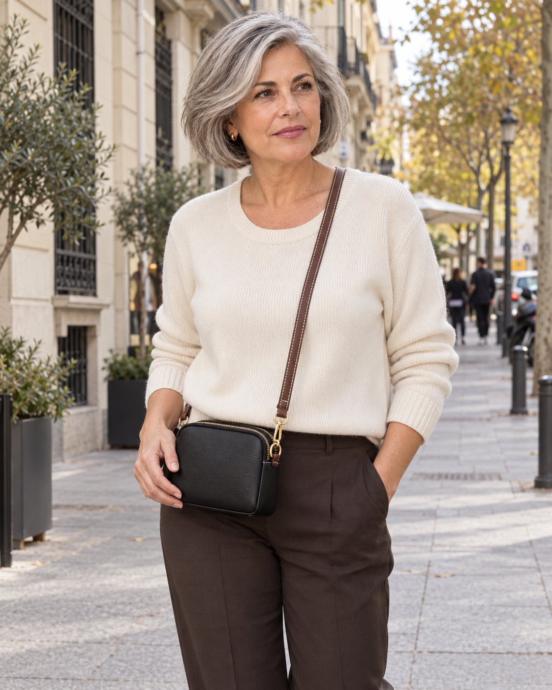 Bolso con Solapa Efecto Piel – Negro — vista 02