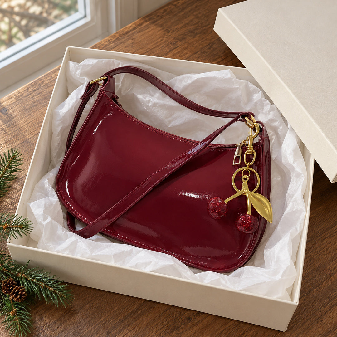 Bolso de Mano Efecto Piel – Burdeos · 4