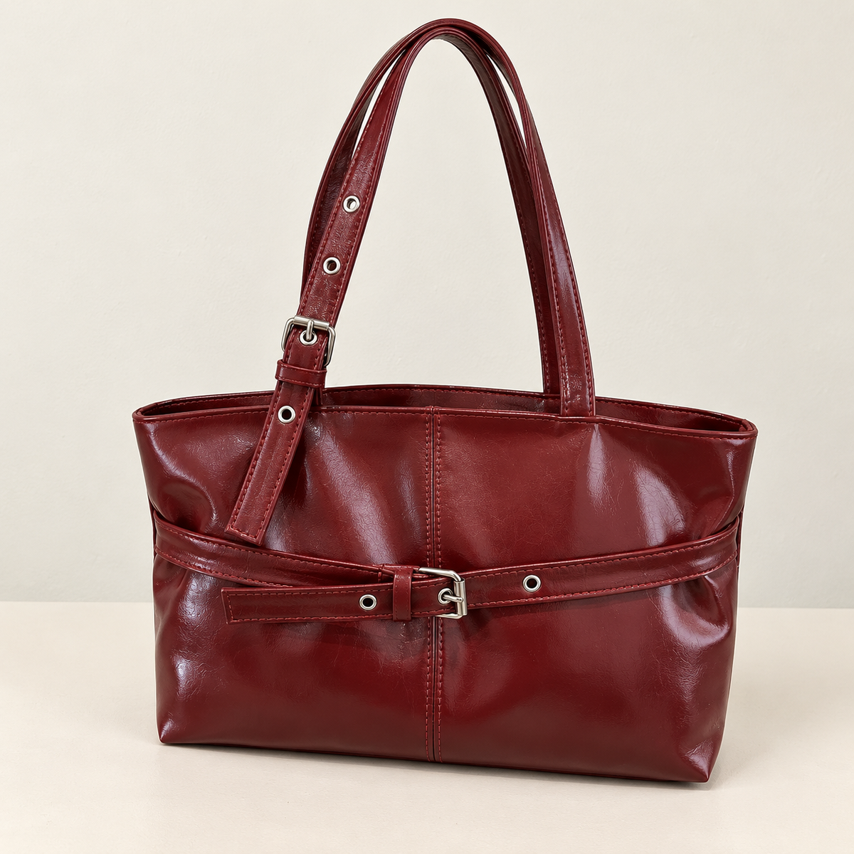Bolso de Mano Retro Burdeos — vista 01