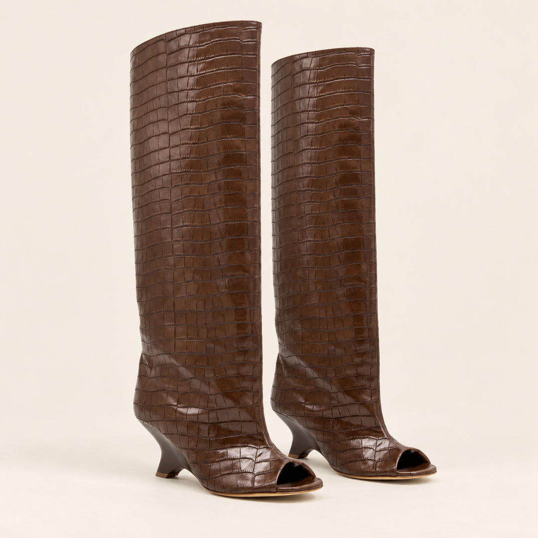 Botas Altas de Caña Ancha – Marrón · 1