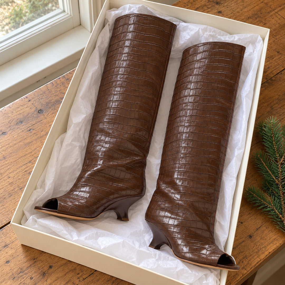 Botas Altas de Caña Ancha – Marrón · 4