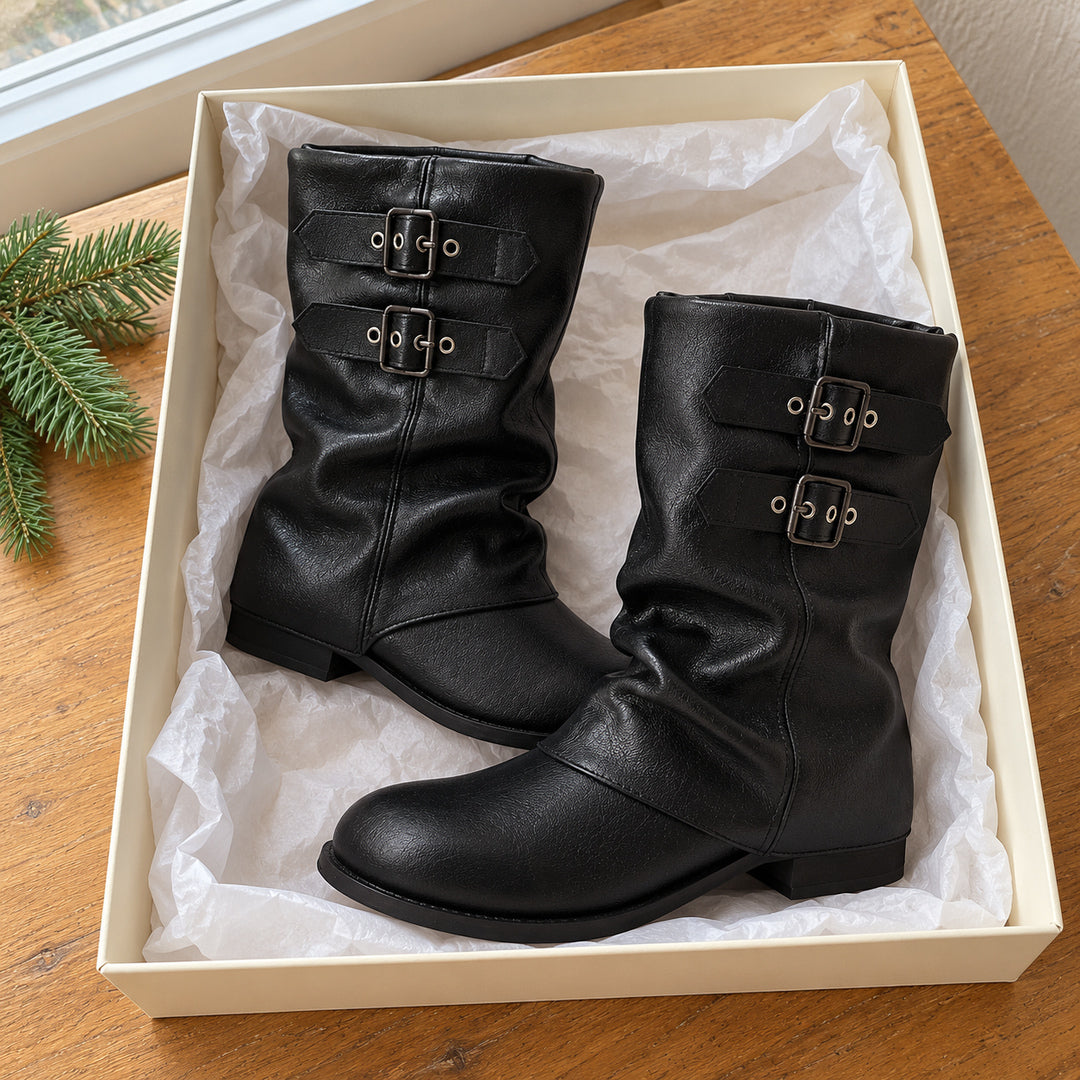 Botas Moteras con Hebillas – Negro · 4