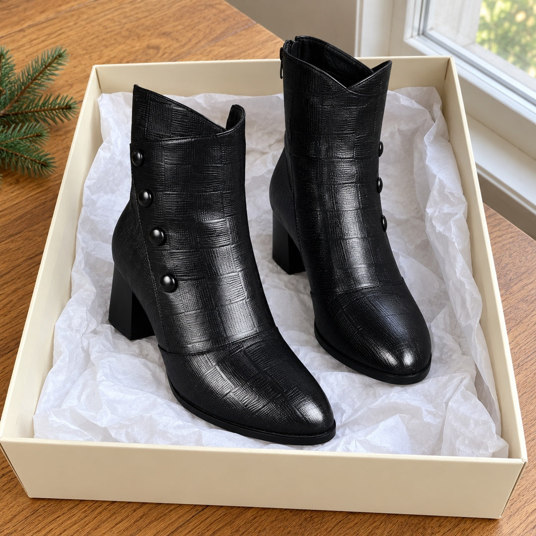 Botines de Tacón Ancho – Negro · 4