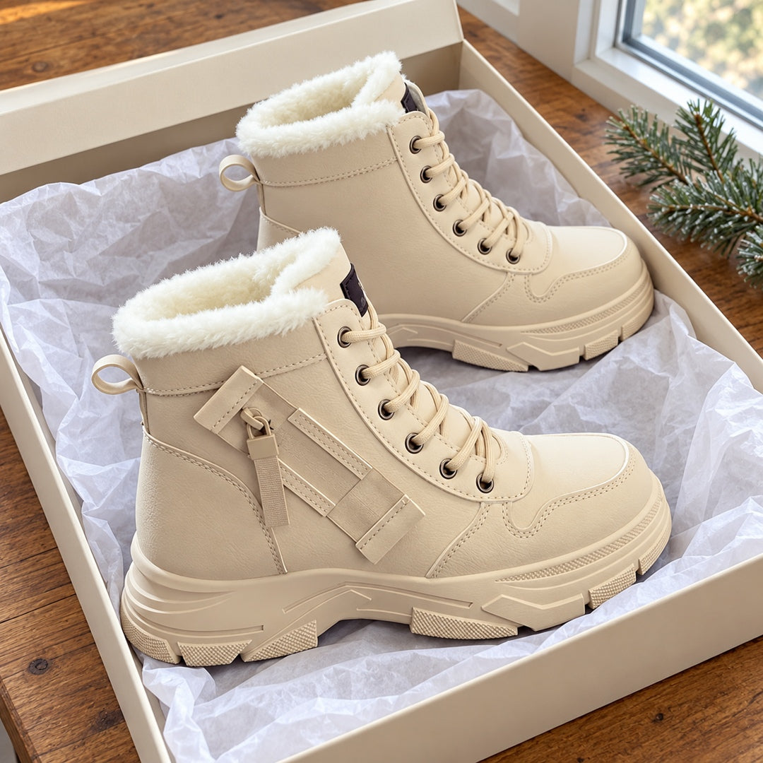 Botines Forrados con Cordones – Beige · 4