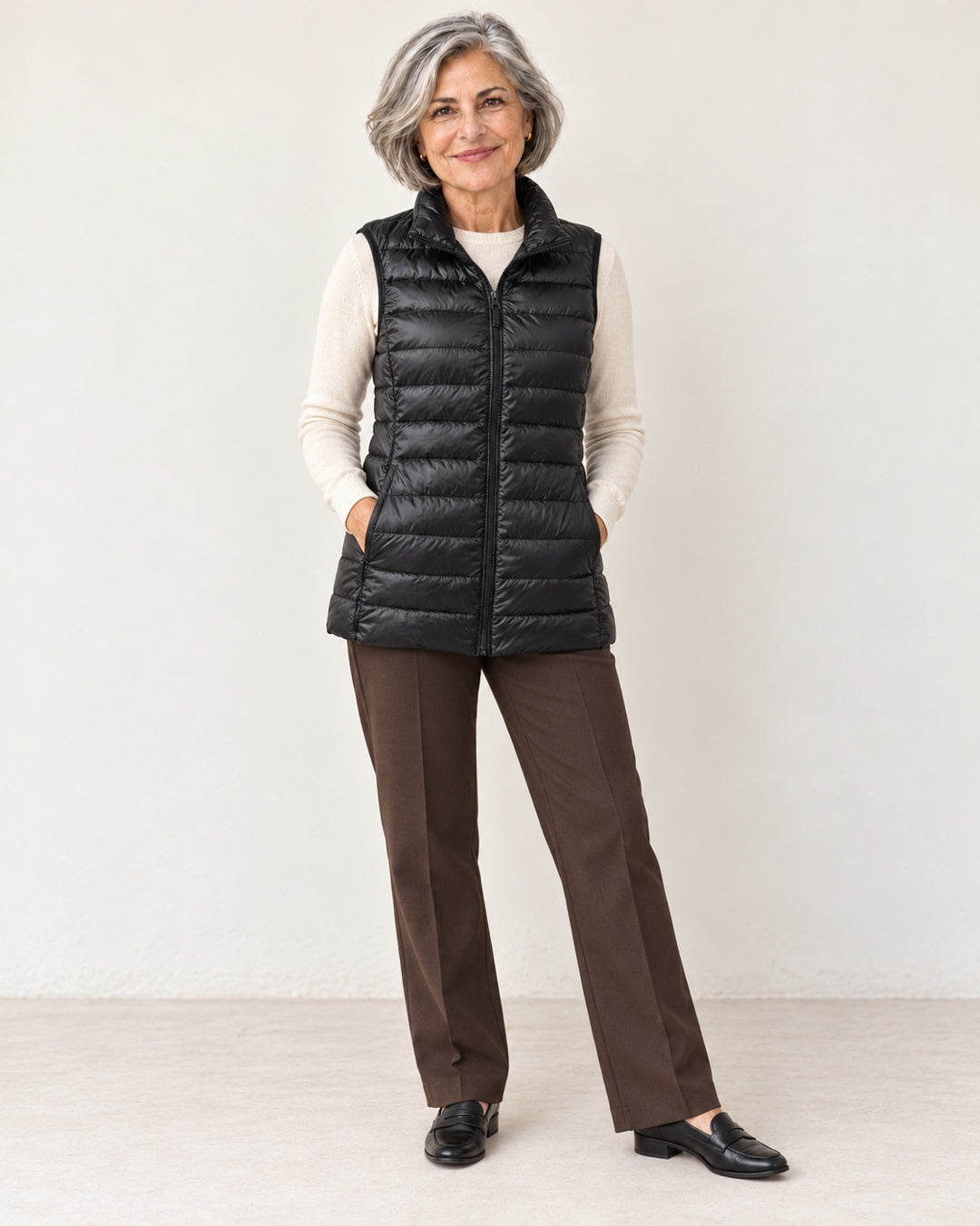 Chaleco Acolchado Ligero – Negro · 2