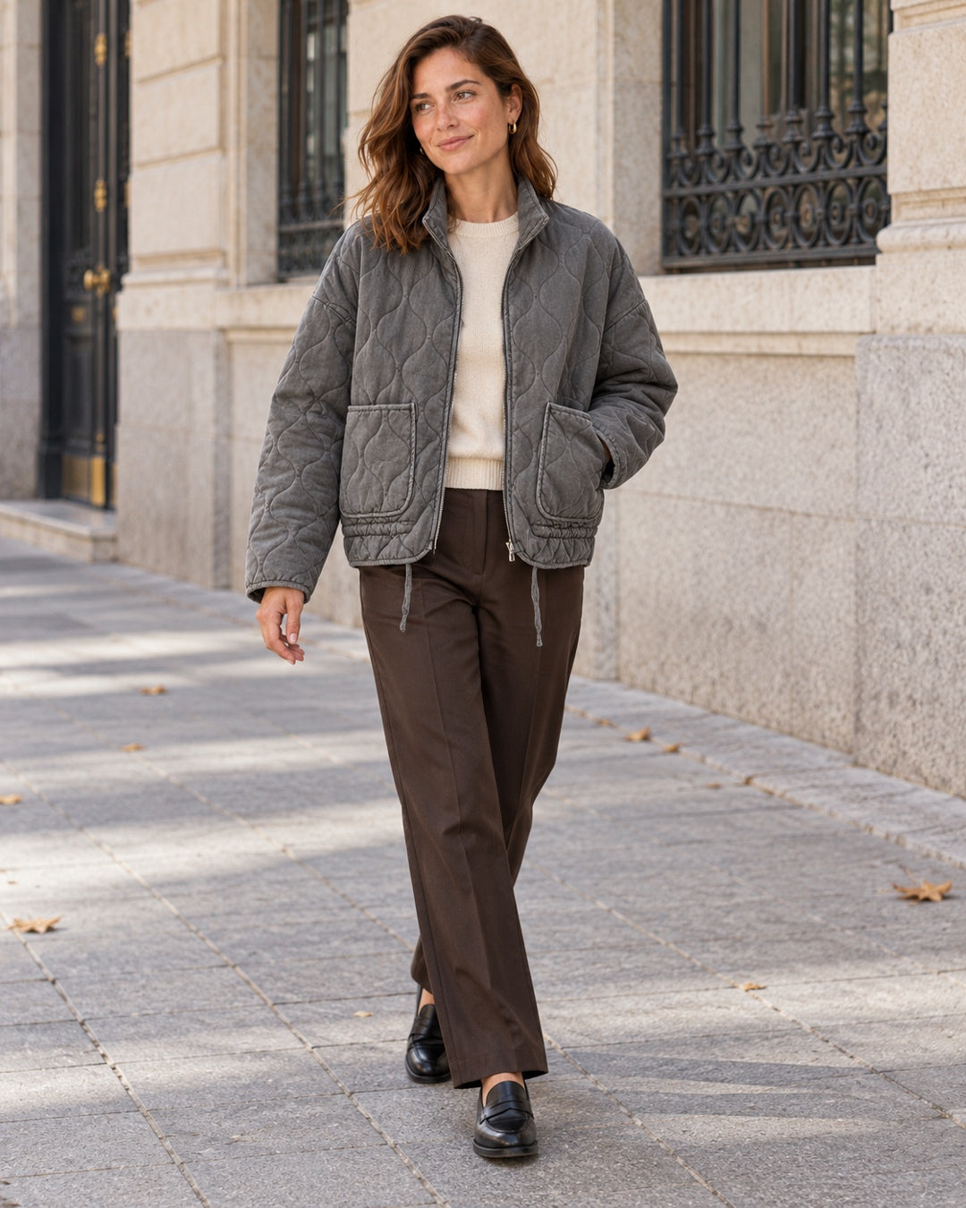 Chaqueta Acolchada Oversize – Gris · 3