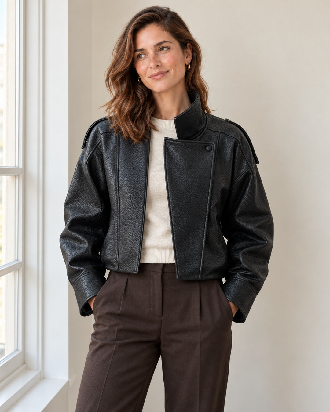 Chaqueta Corta Efecto Piel · 1