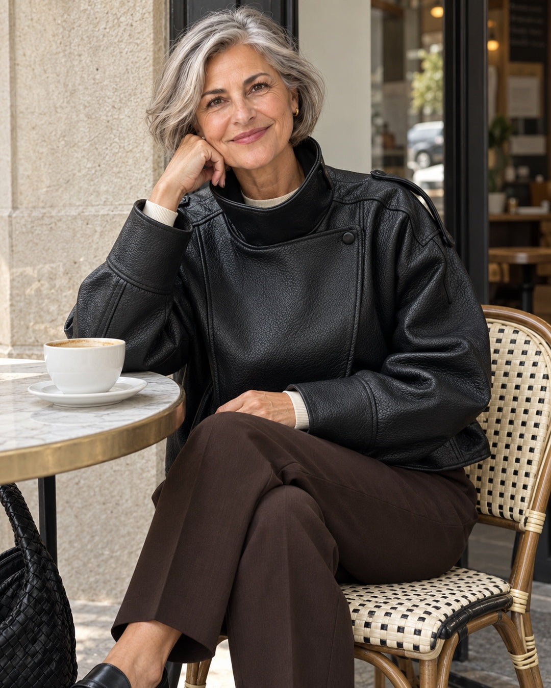 Chaqueta Corta Efecto Piel · 4