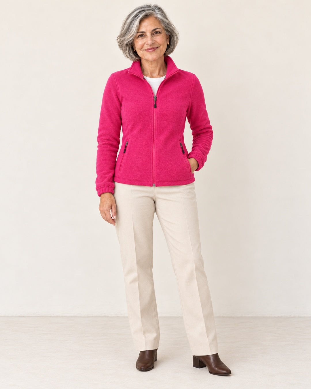 Chaqueta Polar con Cremallera – Fucsia · 2